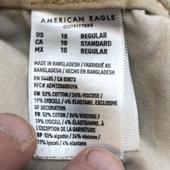American Eagle Women's Beige Skinny Pants Size 10 Regular Fit Stretch - Picture 3 of 13